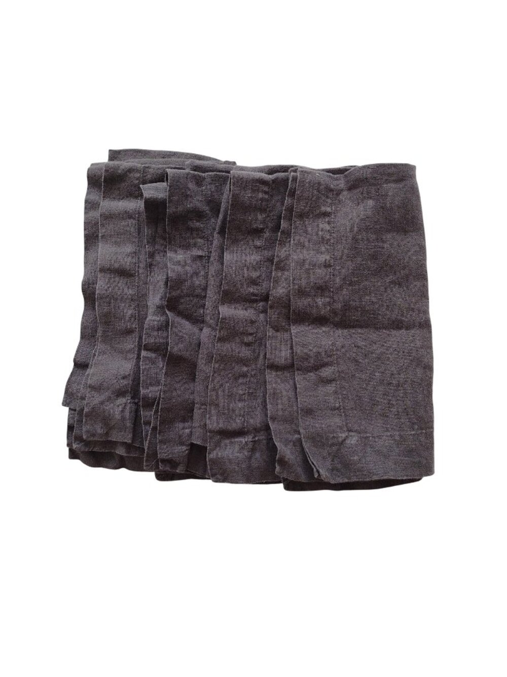 Crate and Barrel Linen Napkins Charcoal Gray Set of 4 20" square